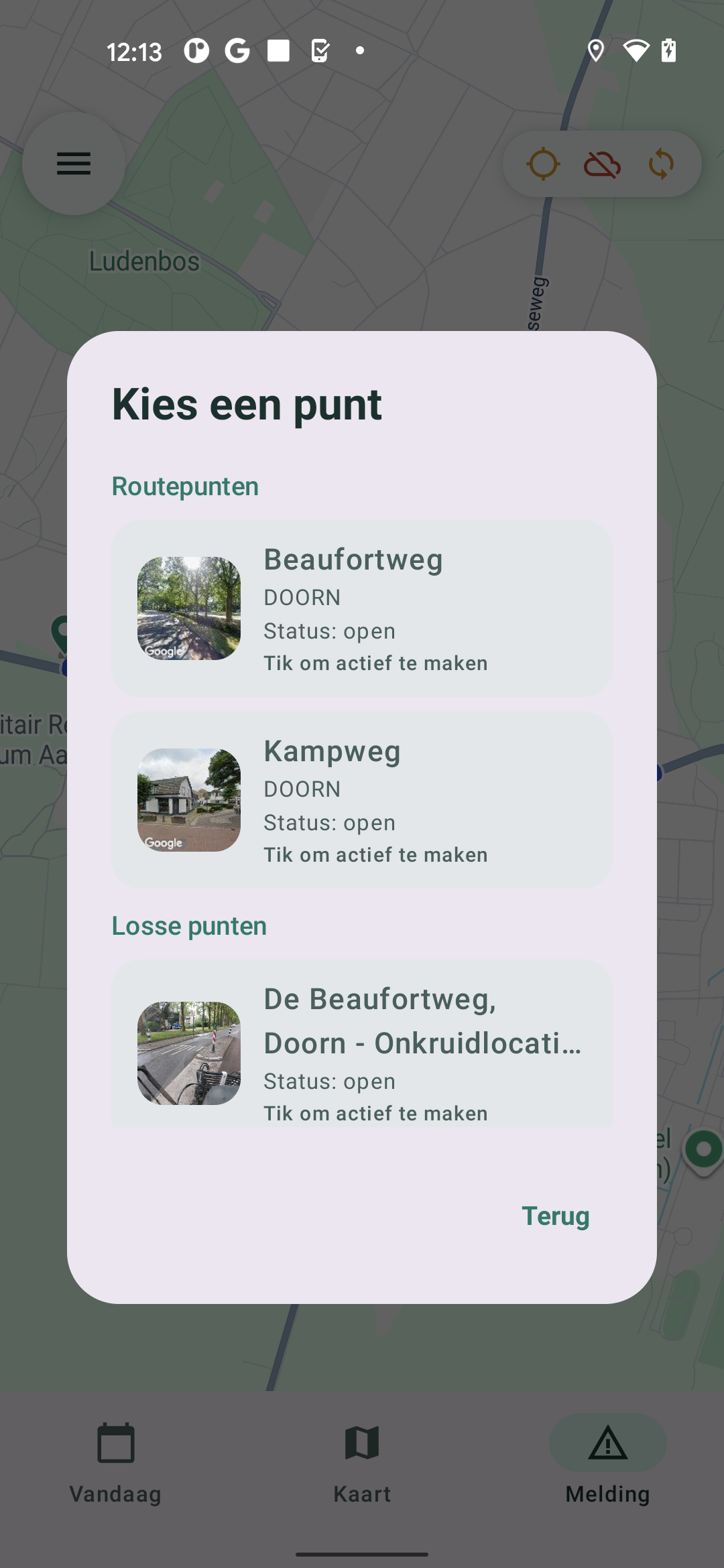 Fotobewijs in de VeegTracker Pro app
